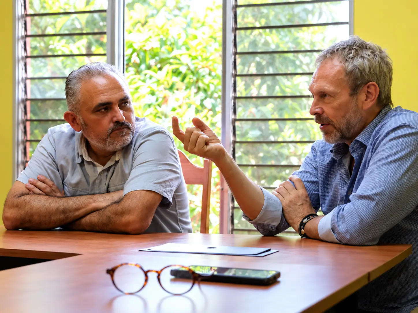 Anders Bruhn, CEO of Earth Surveillance, in a meeting.